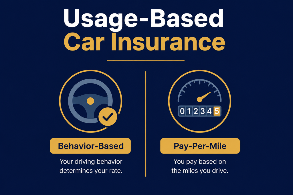 Usage-based car insurance types behavior-based vs pay-per-mile